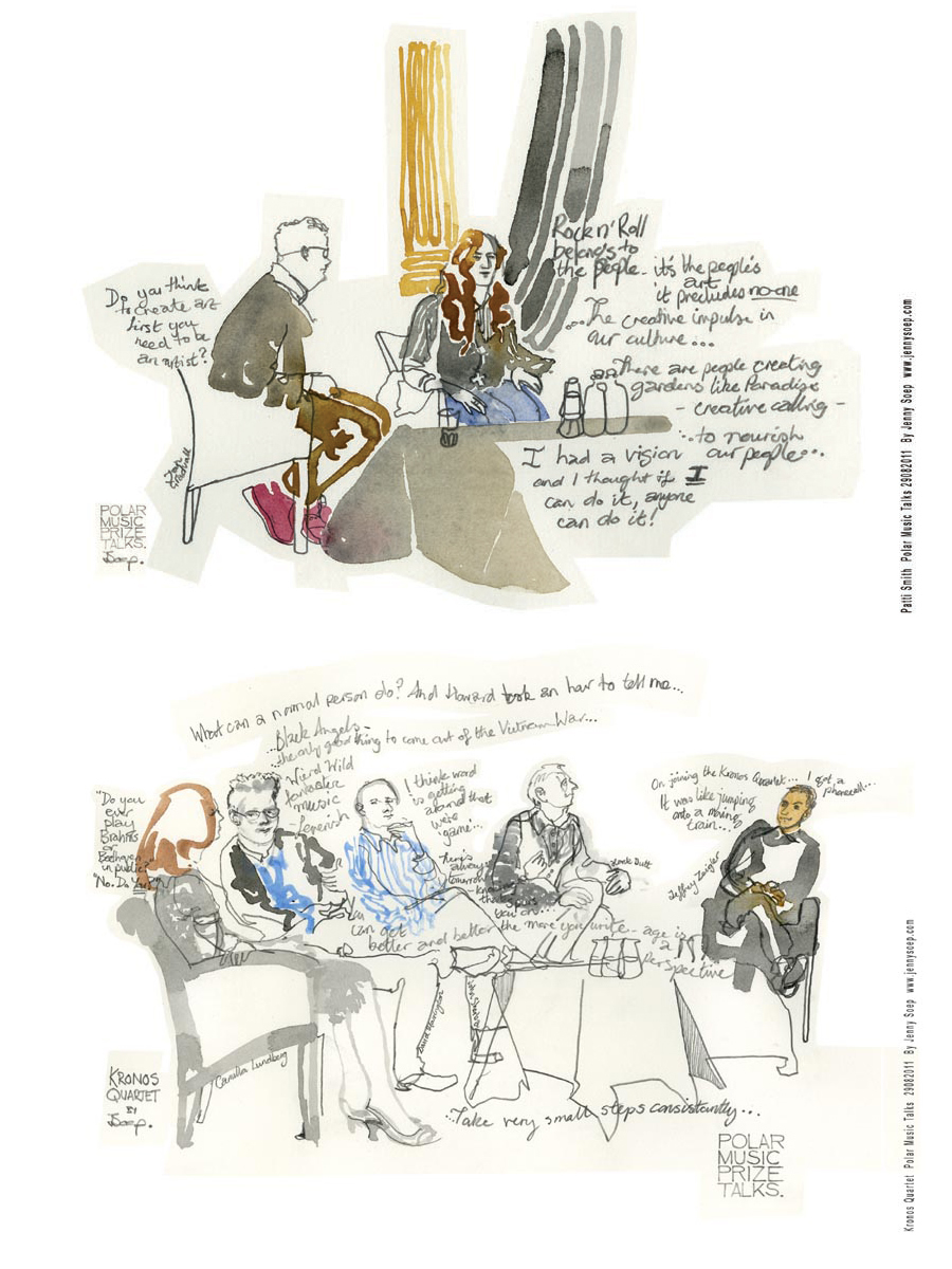 Polar Music Prize Talks: Drawing Patti Smith and the fantastic Kronos Quartet